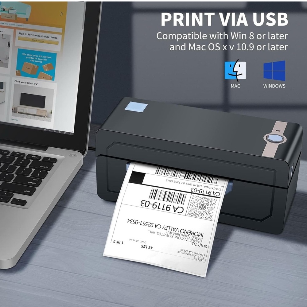 Black Office Label Maker with Thermal Printing - Picture 4 of 6